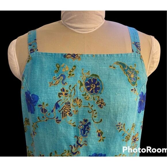 Studio Ease 100% Linen Maxi Dress Wide Straps Square Neckline Sz. 12 - Picture 4 of 16